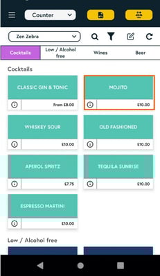 item select - mojito 
