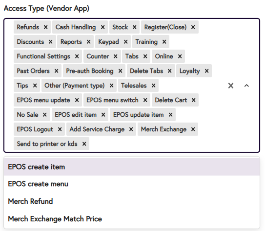 Use dropdown add permissions.